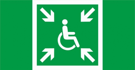 Пиктограмма (Наклейка) ПЭУ 019 МГН/Безопасная зона (260х130) PC-M /комплект, 2шт./ MIZAR STANDARD пиктограмма | 2502003280 | Световые Технологии